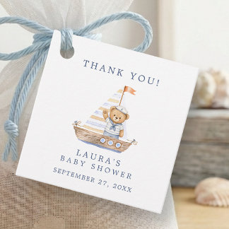 Schattige Nautilus Teddybeer Baby Shower Bedankt Bedankjes Labels