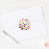 Schattige Nautilus Verjaardag Ronde Sticker (Envelop)