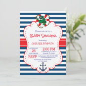 Schattige nautisch alligator Baby shower Kaart (Staand voorkant)