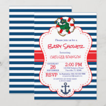 Schattige nautisch alligator Baby shower