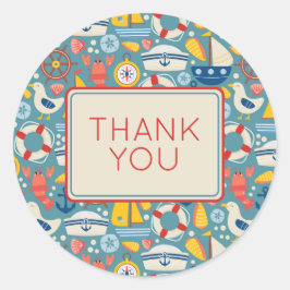 Schattige nautisch marine Zee leven dank u Ronde Sticker