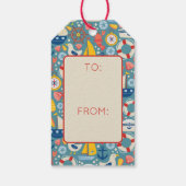 Schattige nautisch marine Zee leven Happy Birthday Cadeaulabel (Achterkant)