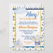 Schattige nautisch thema jongen baby shower kaart (Voorkant)