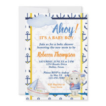 Schattige nautisch thema jongen baby shower