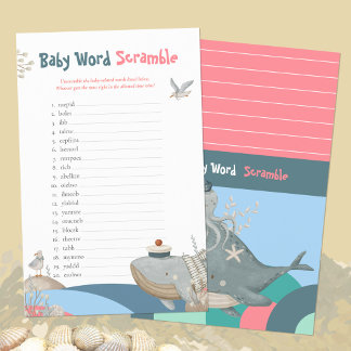 Schattige nautisch woord scamble roze Baby shower 