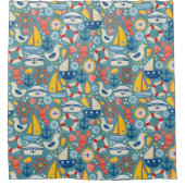 Schattige nautisch Zee Douchegordijn (Voorkant)