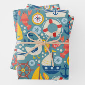 Schattige nautisch Zee Inpakpapier Vel (In situ)