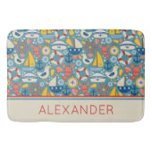 Schattige nautisch Zee leven gepersonaliseerd Badmat (Voorkant)