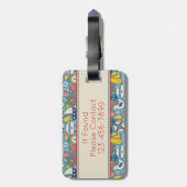 Schattige nautisch Zee levensmonogram Bagagelabel (Achterkant verticaal)