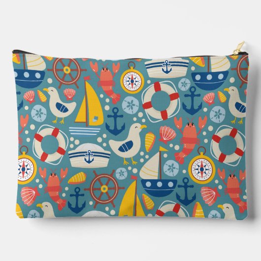 Schattige nautisch Zee levensmonogram Etui (Achterkant)