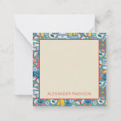 Schattige nautisch Zee levensmonogram Notitiekaartje (Achterkant)