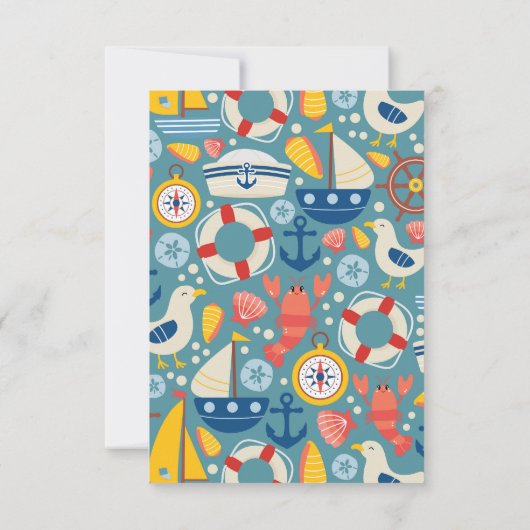 Schattige nautisch Zee Notitiekaartje (Achterkant)
