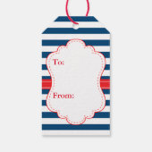 Schattige nautische alligator Baby shower dank u Cadeaulabel (Achterkant)