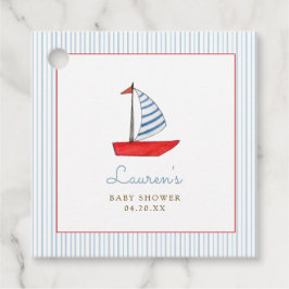 Schattige Nautische Boot Baby Jongen Shower Bedank Bedankjes Labels
