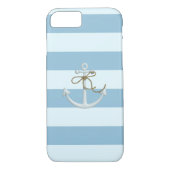 Schattige Nautische verankering op lichtblauwe str Case-Mate iPhone Case (Achterkant)