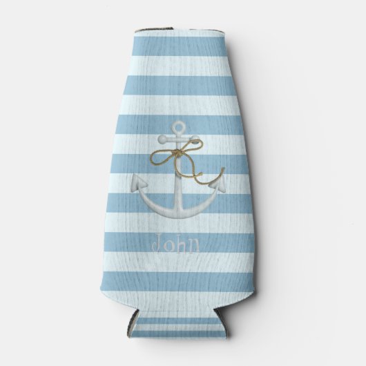 Schattige Nautische verankering op lichtblauwe str Flesjeskoeler (Voorkant)