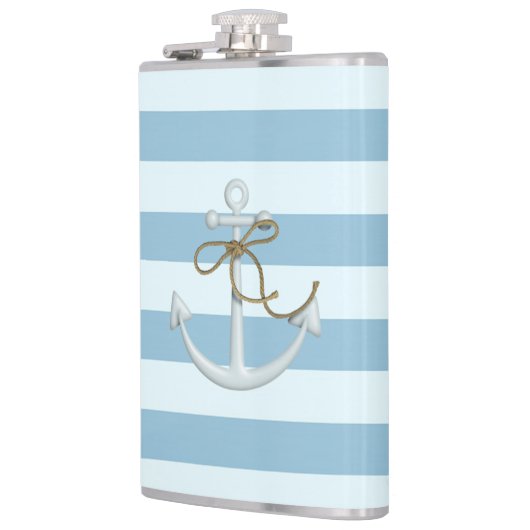 Schattige Nautische verankering op lichtblauwe str Heupfles (Links)