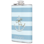 Schattige Nautische verankering op lichtblauwe str Heupfles (Links)