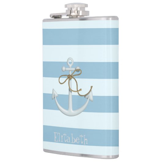 Schattige Nautische verankering op lichtblauwe str Heupfles (Links)