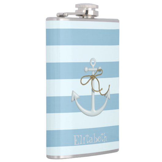 Schattige Nautische verankering op lichtblauwe str Heupfles (Rechts)