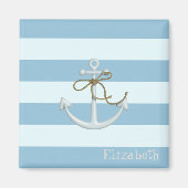 Schattige Nautische verankering op lichtblauwe str Magneet (Voorkant)