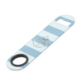 Schattige Nautische verankering op lichtblauwe str Speed Flessenopener (Voorkant Gekanteld)