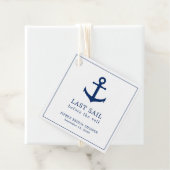 Schattige Navy Blauwe Anker Zeilsport Bruiloft Fee Bedankjes Labels (In situ)