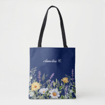 Schattige Navy Blue Boho Wildflower Design