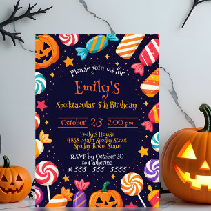 Schattige Navy Spooktacular Snoep Kinder Verjaarda Kaart