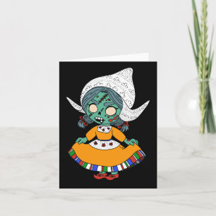 Schattige Nederlands Zombie Meisje Notitiekaartje