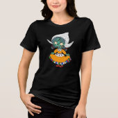 Schattige Nederlands Zombie Meisje Tri-Blend Shirt (Voorkant)