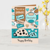 Schattige neef ladybugs speciale jongen blauw kaart (Gele Bloem)