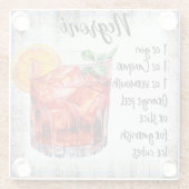 Schattige Negroni cocktailrecept Glazen Onderzetter (Achterkant)