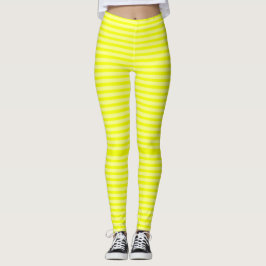 Schattige Neon Banana Creme Swirl Zwart Licht Stre Leggings