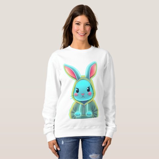 Schattige Neon Kash Rabbit Sweatshirt (Voorkant volledig)