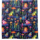 Schattige neon kikkerpatroon douchegordijn (Voorkant)