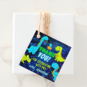 Schattige Neon Kleurrijke Dinosaurussen Jongensfee Bedankjes Labels (In situ)