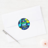 Schattige Neon Kleurrijke Dinosaurussen Jongensfee Ronde Sticker (Envelop)
