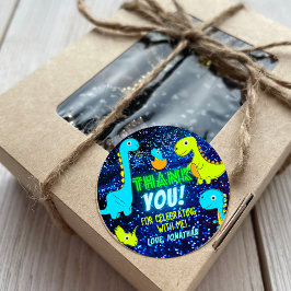 Schattige Neon Kleurrijke Dinosaurussen Jongensfee Ronde Sticker