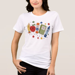 Schattige neppatch terug naar school schattige ben Tri-Blend shirt