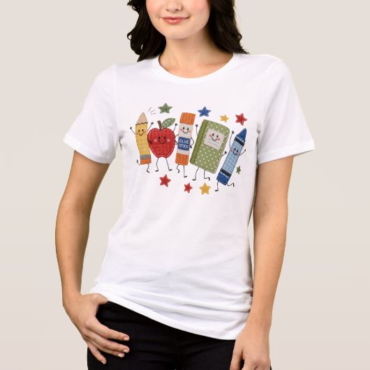 Schattige neppatch terug naar school schattige ben Tri-Blend shirt (Voorkant)