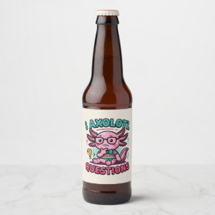 Schattige Nerd Axolotl I Axolotl Vragen Tekens Mem Bier Etiket