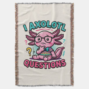 Schattige Nerd Axolotl I Axolotl Vragen Tekens Mem Deken