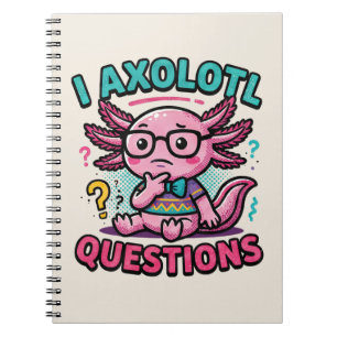 Schattige Nerd Axolotl I Axolotl Vragen Tekens Mem Notitieboek