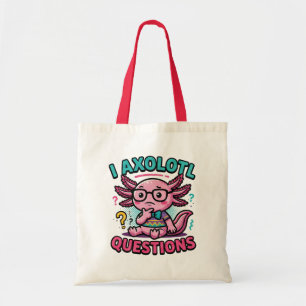 Schattige Nerd Axolotl I Axolotl Vragen Tekens Mem Tote Bag