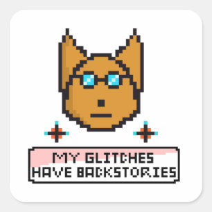 Schattige nerd puppy met bril vierkante sticker