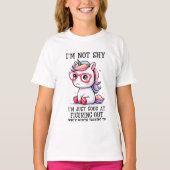 Schattige Nerdy Eenhoorn Meisjes T-shirt (Voorkant)