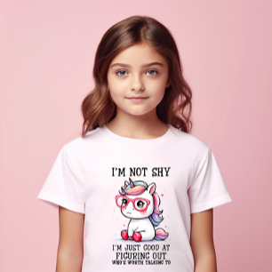 Schattige Nerdy Eenhoorn Meisjes T-shirt