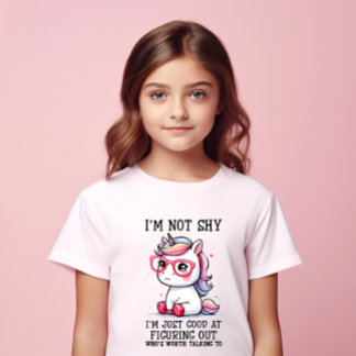Schattige Nerdy Eenhoorn Meisjes T-shirt