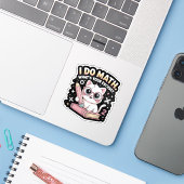 Schattige Nerdy Kat met Bril – Grappige Wiskundele Sticker (Laptop met iPhone)